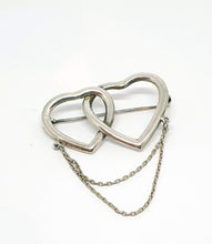Load image into Gallery viewer, Vintage Double Heart Brooch - ND 925