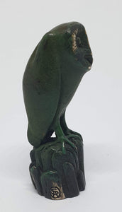 Owl with Lizard - bronze miniature by Silvio Apponyi-Art Gallery-Atelier Crafers 
