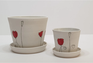 Large Poppy Planter - porcelain by Just Jane Ceramics