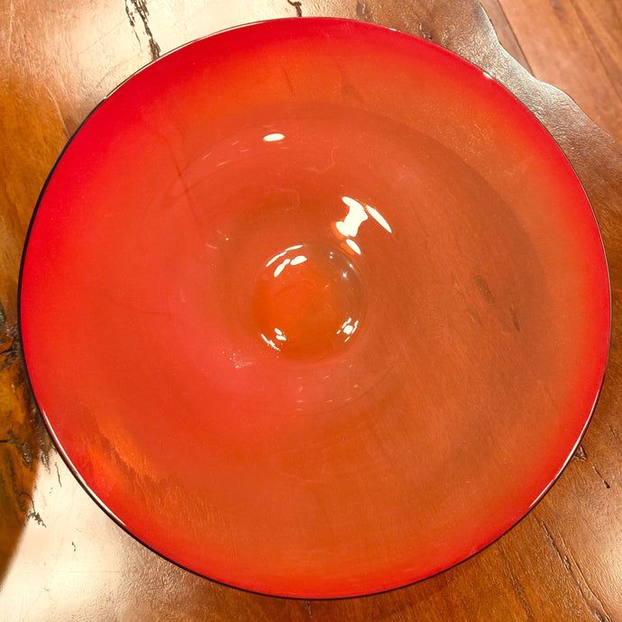 Glass Platter- Cherry -Tim Shaw Glass Artist