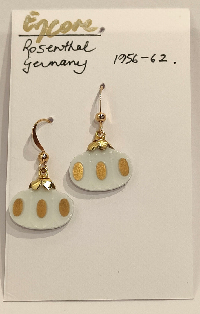 Upcycled Vintage Porcelain Earrings - Rosenthal Germany - Dianne Averis