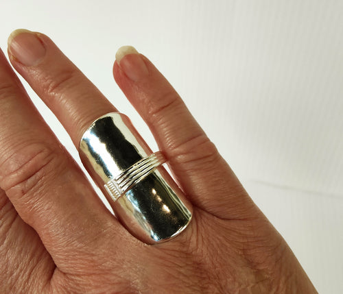 Sterling Silver Saddle Ring - Silver Rose Jewellery