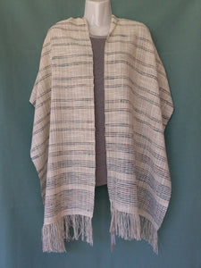 Cotton and Handspun recycled Sari Silk Shawl - Janys Davies