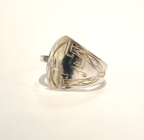 Scandinavian Silver Spoon Ring (1919) - Size W