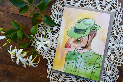 Greeting Card - Dibbler the Digger - Zinia King