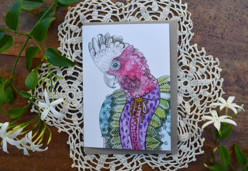 Greeting Card - One Fine Galah - Zinia King