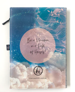 Reusable Zipped Journal - Be a Unicorn in a field of horses - Bianca Smith
