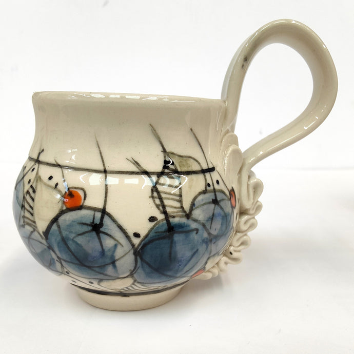Hand painted stoneware cup - small - Marilyn Saccardo
