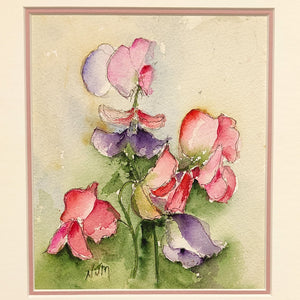 Just Me - Sweet Pea - watercolour - Norma Jean Mansell