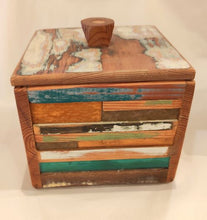 Load image into Gallery viewer, Large Treasure box #1 - reclaimed timber and heritage glass