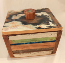 Load image into Gallery viewer, Large Treasure box #2 - reclaimed timber and heritage glass