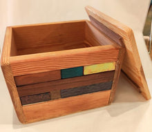 Load image into Gallery viewer, Large Treasure box #3 - reclaimed timber and heritage glass