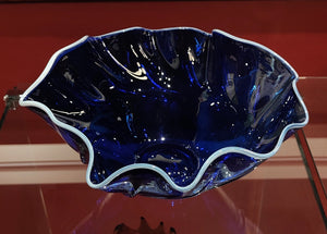 Wave Bowl - Deep Blue - Tim Shaw Glass Artist