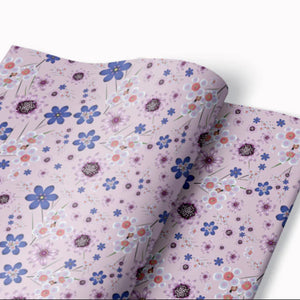 Wild Flowers - Pink - 100% Recycled Wrapping Paper