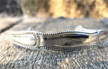 Load image into Gallery viewer, close up of antique silver cuff