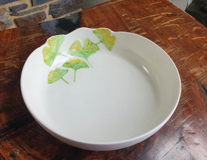 Ginkgo bowl - large - porcelain by Just Jane Ceramics