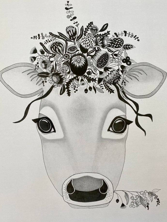 A4 print - Baby Cow Face