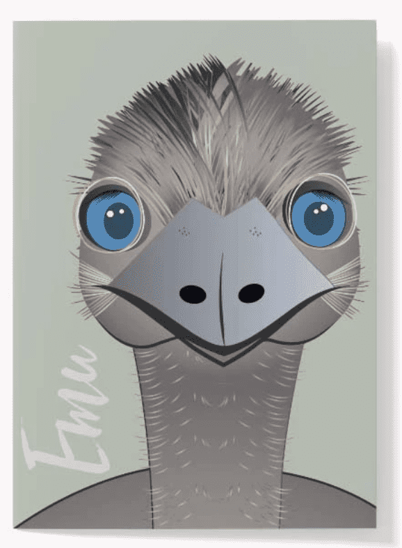 Emu Greeting Card - Gilli Graphics