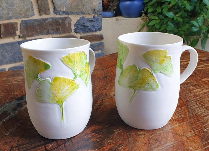 Ginkgo mug - porcelain by Just Jane Ceramics-Homewares-Atelier Crafers 