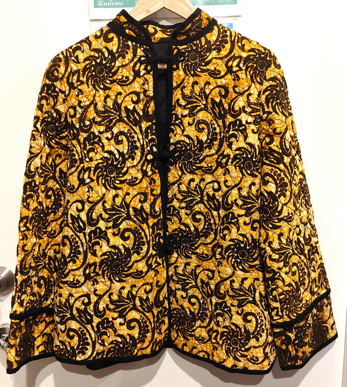 Yellow and Black Quilted Jacket