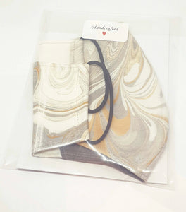 Adult Face Masks - hand marbled fabric - Lorraine Lee