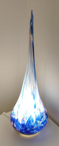 Blue Flame Light -Tim Shaw Glass Artist