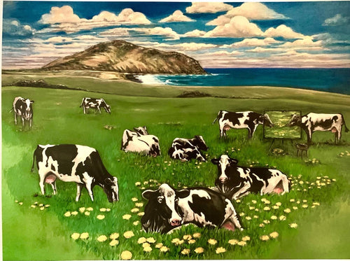 Greeting card - The Painter's Cows - The Bluff, Encounter Bay - Paula Schetters