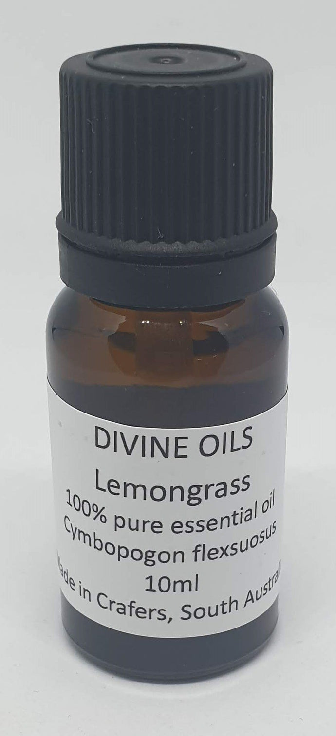 Lemongrass 100% Essential Oil 10ml - Divine Oils-Bath & Body-Atelier Crafers 