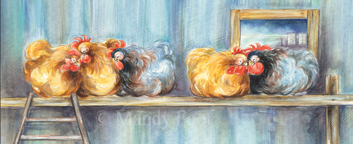 Hush Hens - limited edition giclee print 2/50 - Mandy Foot