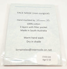 Load image into Gallery viewer, Child&#39;s Face Mask - age 6-10 yrs - Blue and Grey