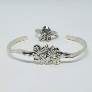 Vintage Dutch Sterling Silver Lily Spoon Ring-Jewellery-Atelier Crafers 