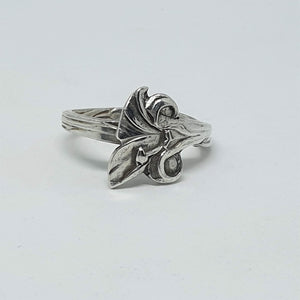 Vintage Dutch Sterling Silver Lily Spoon Ring-Jewellery