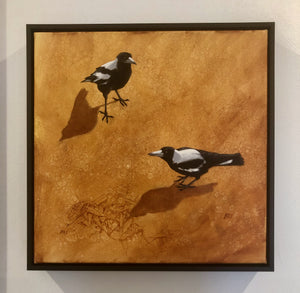 Magpie Duet - Oil on Canvas - Rod Bax