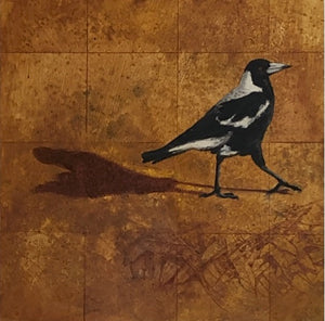 Magpie Study 1 - Oil on Clay Board - Rod Bax