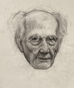 Old man - charcoal on paper - Trevor Newman