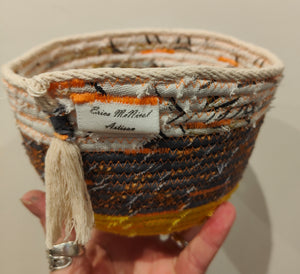 Rope and Fabric Basket - Yellow base - Erica McNicol