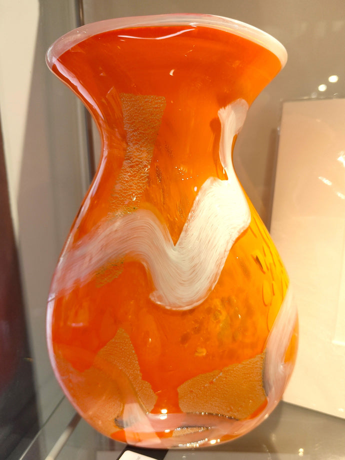 Shin Kai (Deep Sea) Vase - Tangerine - Tim Shaw Glass Artist