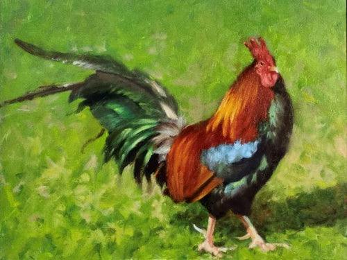 A Cocky little Fellow - Oil on Masonite - Trevor Newman