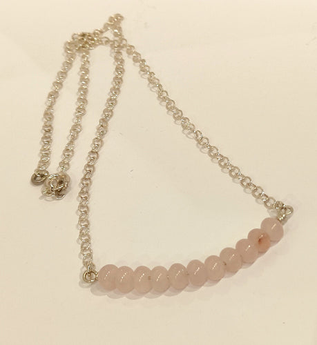 Rose Quartz Bar Necklace