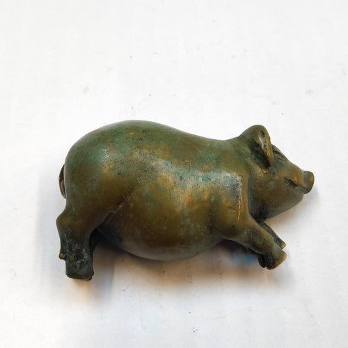 Pig Snoozing- bronze miniature by Silvio Apponyi