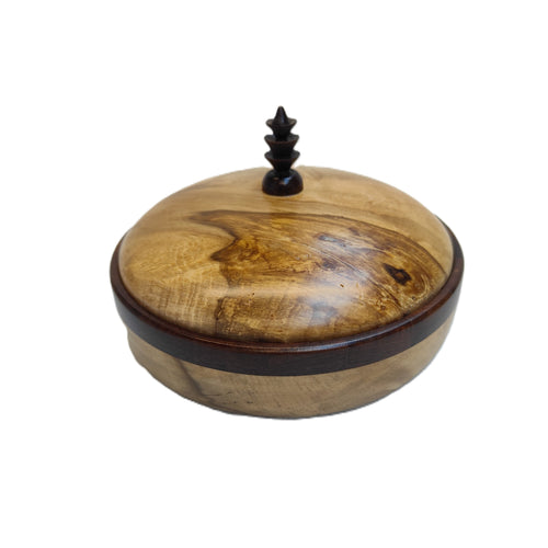 Hand turned trinket box with finial - Brian Muffet