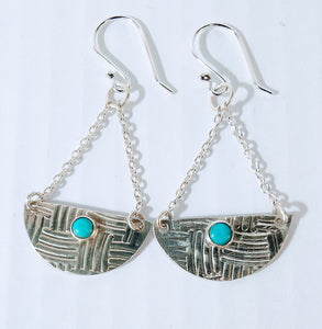 Sterling Silver and turquoise earrings  - Silver Rose Jewellery