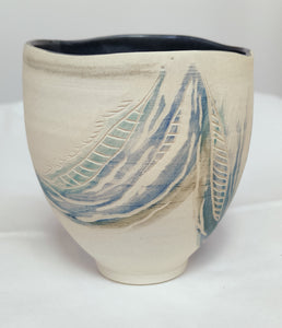 Carved vessel -medium - Indigo Clay