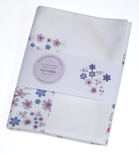 Wild Flowers - Fairtrade organic cotton tea towel
