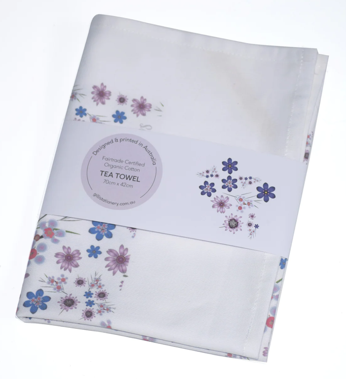 Wild Flowers - Fairtrade organic cotton tea towel