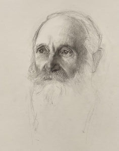 The wise one - charcoal on paper - Trevor Newman