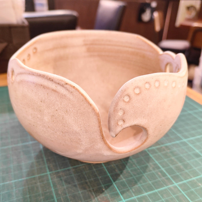 Hand carved Ceramic Yarn Bowl