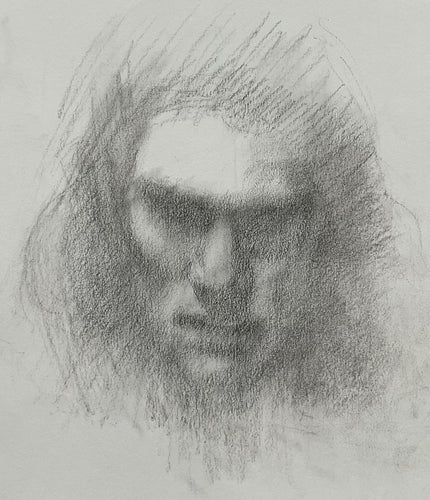 Young man - charcoal on paper - Trevor Newman